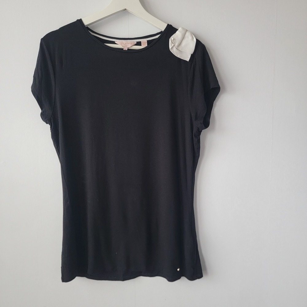 Ted Baker women's TULINE Bow Shoulder Tee size 4 (L) short sleeve